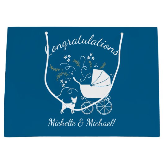 Grand Sac Cadeau Chihuahua Chig Baby shower (Devant)