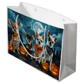 Grand Sac Cadeau Chihuahua Halloween Éffrayant (Dos Angle)