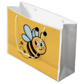 Grand Sac Cadeau Child-Friendly Bee Mascot with Dotted Trail (Devant Angle)