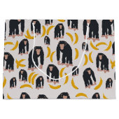 Grand Sac Cadeau Chimpanzé singe et Motif bananier (Devant)