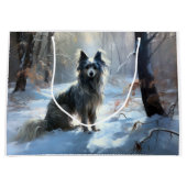 Grand Sac Cadeau Chinois Crested Laisser Il Neige Noël (Devant)