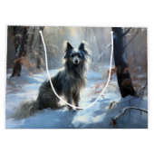 Grand Sac Cadeau Chinois Crested Laisser Il Neige Noël (Dos)