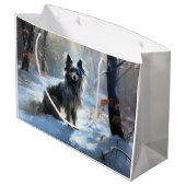 Grand Sac Cadeau Chinois Crested Laisser Il Neige Noël (Dos Angle)