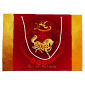 Grand Sac Cadeau Chinois FU Luck lantern Cheval Année saluant LGB2 (Dos)