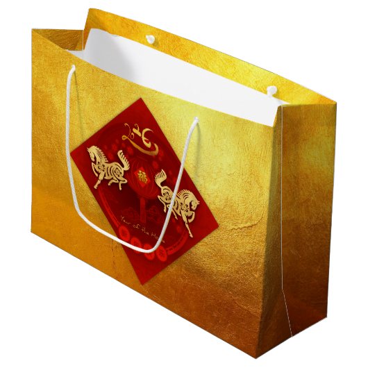 Grand Sac Cadeau Chinois FU Luck lanterne Cheval Année cadeau LGB1