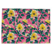 Grand Sac Cadeau Chinoiserie rose peint Floral (Dos)