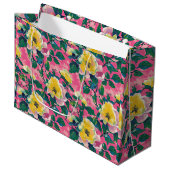 Grand Sac Cadeau Chinoiserie rose peint Floral (Devant Angle)
