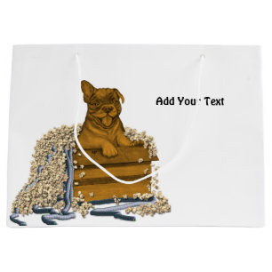 Grand Sac Cadeau Chiot dans une boîte