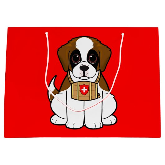 Grand Sac Cadeau Chiot de St Bernard (Devant)