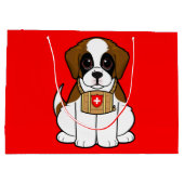 Grand Sac Cadeau Chiot de St Bernard (Dos)
