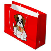 Grand Sac Cadeau Chiot de St Bernard (Devant Angle)
