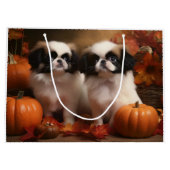 Grand Sac Cadeau Chiot japonais Chiot Automne Citrouille délice (Dos)