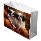 Grand Sac Cadeau Chiot japonais Chiot Automne Citrouille délice (Dos Angle)