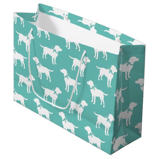 Grand Sac Cadeau Chiot Labrador noir (Devant Angle)