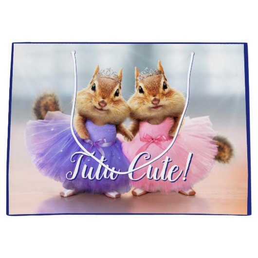 Grand Sac Cadeau Chipmunk Ballerina Duo (Devant)