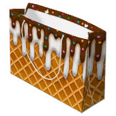 Grand Sac Cadeau Chocolat Et Vanille De Cône De Lafle De Crème De G (Dos Angle)