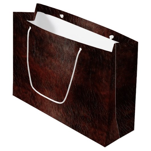 Grand Sac Cadeau Chocolat foncé Cuir Brown (Devant Angle)