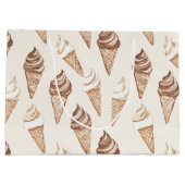 Grand Sac Cadeau Chocolat Mocha Ice Cream Cones Anniversaire (Dos)