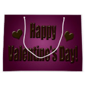 Grand Sac Cadeau Chocolat pourpre Valentine heureux (Devant)