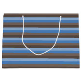GRAND SAC CADEAU CHOCOLAT STRIPES BROWN & BLEU (Devant)