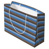 GRAND SAC CADEAU CHOCOLAT STRIPES BROWN & BLEU (Dos Angle)