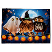 Grand Sac Cadeau Chouette d'Halloween (Dos)