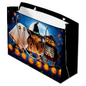 Grand Sac Cadeau Chouette d'Halloween (Dos Angle)