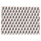 Grand Sac Cadeau Chouette d'hiver enchantée (Dos)