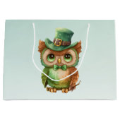Grand Sac Cadeau Chouette mignonne dans un chapeau vert (Devant)