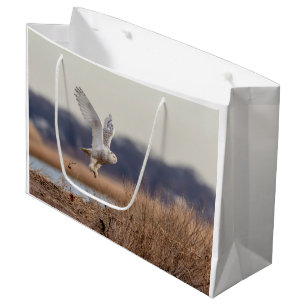 Grand Sac Cadeau Chouette neige décolle