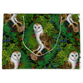 Grand Sac Cadeau Chouettes, fougères, chênes et baies (Devant)