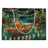 Grand Sac Cadeau Chow Chow Noël Festive Voyage (Dos)