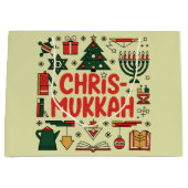 Grand Sac Cadeau Chrismukkah Hanoukka Noël Juif Religieux (Devant)