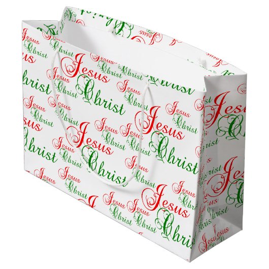Grand Sac Cadeau Christian JESUS CHRIST Noël (Dos Angle)