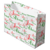 Grand Sac Cadeau Christian JESUS CHRIST Noël (Devant Angle)