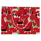 Grand Sac Cadeau Christmas Basset Hound (Dos)