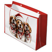 Grand Sac Cadeau Christmas Beagle Dogs (Devant Angle)