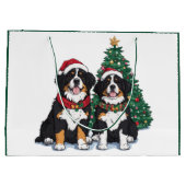 Grand Sac Cadeau Christmas Bernese Mountain Dogs (Dos)