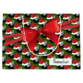 Grand Sac Cadeau Christmas Billiard Eight Ball Pattern (Devant)