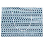 Grand Sac Cadeau CHRISTMAS Blue Deer motif personnalisé L Cadeau B (Dos)