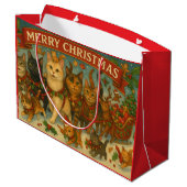 Grand Sac Cadeau "Christmas Cats" Gift Bag (Dos Angle)