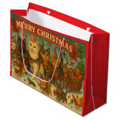 Grand Sac Cadeau "Christmas Cats" Gift Bag (Devant Angle)