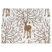 Grand Sac Cadeau Christmas deer on white (Devant)