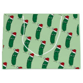 Grand Sac Cadeau Christmas Dill Pickle wearing a Santa Hat (Devant)