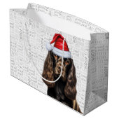 Grand Sac Cadeau Christmas Dog Chocolate Cocker Spaniel Holiday (Dos Angle)