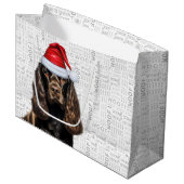 Grand Sac Cadeau Christmas Dog Chocolate Cocker Spaniel Holiday (Devant Angle)