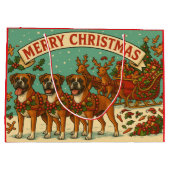 Grand Sac Cadeau "Christmas Dogs" Gift Bag (Dos)