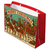 Grand Sac Cadeau "Christmas Dogs" Gift Bag (Dos Angle)