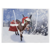 Grand Sac Cadeau Christmas donkey with funny (Dos)