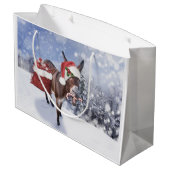Grand Sac Cadeau Christmas donkey with funny (Dos Angle)